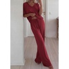 image:imageBTFBM Womens 2 Piece Outfits Casual Short Sleeve Lounge Set Summer Fashion 2026 Tracksuits Matching Sets Travel ClothesBurgundy