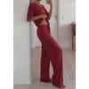 image:imageBTFBM Womens 2 Piece Outfits Casual Short Sleeve Lounge Set Summer Fashion 2026 Tracksuits Matching Sets Travel ClothesBurgundy
