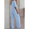 image:imageBTFBM Womens 2 Piece Outfits Casual Short Sleeve Lounge Set Summer Fashion 2026 Tracksuits Matching Sets Travel ClothesLight Blue