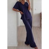 image:imageBTFBM Womens 2 Piece Outfits Casual Short Sleeve Lounge Set Summer Fashion 2026 Tracksuits Matching Sets Travel ClothesNavy Blue