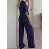 image:imageBTFBM Womens 2 Piece Outfits Casual Short Sleeve Lounge Set Summer Fashion 2026 Tracksuits Matching Sets Travel ClothesNavy Blue