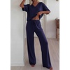 image:imageBTFBM Womens 2 Piece Outfits Casual Short Sleeve Lounge Set Summer Fashion 2026 Tracksuits Matching Sets Travel ClothesNavy Blue