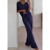 image:imageBTFBM Womens 2 Piece Outfits Casual Short Sleeve Lounge Set Summer Fashion 2026 Tracksuits Matching Sets Travel ClothesNavy Blue