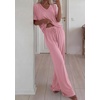image:imageBTFBM Womens 2 Piece Outfits Casual Short Sleeve Lounge Set Summer Fashion 2026 Tracksuits Matching Sets Travel ClothesPink