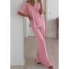 image:imageBTFBM Womens 2 Piece Outfits Casual Short Sleeve Lounge Set Summer Fashion 2026 Tracksuits Matching Sets Travel ClothesPink