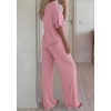 image:imageBTFBM Womens 2 Piece Outfits Casual Short Sleeve Lounge Set Summer Fashion 2026 Tracksuits Matching Sets Travel ClothesPink