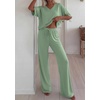image:imageBTFBM Womens 2 Piece Outfits Casual Short Sleeve Lounge Set Summer Fashion 2026 Tracksuits Matching Sets Travel ClothesSage Green