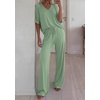 image:imageBTFBM Womens 2 Piece Outfits Casual Short Sleeve Lounge Set Summer Fashion 2026 Tracksuits Matching Sets Travel ClothesSage Green