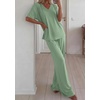 image:imageBTFBM Womens 2 Piece Outfits Casual Short Sleeve Lounge Set Summer Fashion 2026 Tracksuits Matching Sets Travel ClothesSage Green