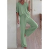 image:imageBTFBM Womens 2 Piece Outfits Casual Short Sleeve Lounge Set Summer Fashion 2026 Tracksuits Matching Sets Travel ClothesSage Green