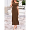 image:imageBTFBM Womens Summer Dresses 2026 Asymmetrical Neck Short Sleeve Pleated Knit Spring Sweater Midi Dress Business CasualBrown