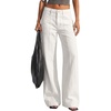 image:imageBTFBM Straight Leg Jeans for Women Stretchy Curve Appeal Pants  Front Seam Little Flare Bootcut Jean High Waisted Denim Pockets Travel Airport Outfits 2026 Trendy Fall Fashion ClothingWhite
