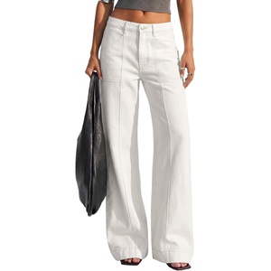 image:imageBTFBM Straight Leg Jeans for Women Stretchy Curve Appeal Pants  Front Seam Little Flare Bootcut Jean High Waisted Denim Pockets Travel Airport Outfits 2026 Trendy Fall Fashion ClothingWhite