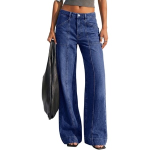 image:imageBTFBM Straight Leg Jeans for Women Stretchy Curve Appeal Pants  Front Seam Little Flare Bootcut Jean High Waisted Denim Pockets Travel Airport Outfits 2026 Trendy Fall Fashion ClothingDark Blue