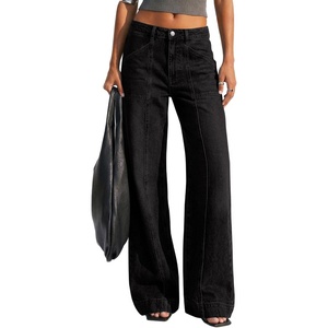image:imageBTFBM Straight Leg Jeans for Women Stretchy Curve Appeal Pants  Front Seam Little Flare Bootcut Jean High Waisted Denim Pockets Travel Airport Outfits 2026 Trendy Fall Fashion ClothingBlack