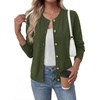 image:imageBTFBM Cardigan Sweaters for Women 2026 Fall Clothes Long Sleeve Button Down Open Front Soft Knit Lightweight SweaterArmy Green