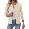 image:imageBTFBM Cardigan Sweaters for Women 2026 Fall Clothes Long Sleeve Button Down Open Front Soft Knit Lightweight SweaterBeige
