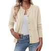 image:imageBTFBM Cardigan Sweaters for Women 2026 Fall Clothes Long Sleeve Button Down Open Front Soft Knit Lightweight SweaterBeige