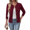 image:imageBTFBM Cardigan Sweaters for Women 2026 Fall Clothes Long Sleeve Button Down Open Front Soft Knit Lightweight SweaterBurgundy