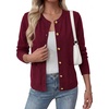 image:imageBTFBM Cardigan Sweaters for Women 2026 Fall Clothes Long Sleeve Button Down Open Front Soft Knit Lightweight SweaterBurgundy