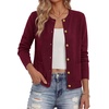 image:imageBTFBM Cardigan Sweaters for Women 2026 Fall Clothes Long Sleeve Button Down Open Front Soft Knit Lightweight SweaterBurgundy