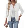 image:imageBTFBM Cardigan Sweaters for Women 2026 Fall Clothes Long Sleeve Button Down Open Front Soft Knit Lightweight SweaterWhite
