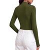 image:imageBTFBM Mock Tops for Women Fitted Long Sleeve Shirts Fall Fashion Clothing Thermal Layering Undershirts Going Out OutfitsArmy Green