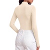 image:imageBTFBM Mock Tops for Women Fitted Long Sleeve Shirts Fall Fashion Clothing Thermal Layering Undershirts Going Out OutfitsBeige
