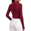 image:imageBTFBM Mock Tops for Women Fitted Long Sleeve Shirts Fall Fashion Clothing Thermal Layering Undershirts Going Out OutfitsBurgundy