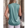 image:imageBTFBM Summer Tank Tops 2026 Satin Business Casual Outfits for Women Pleated Sleeveless Shirts Silk Spring Work BlousesAqua Blue