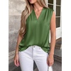image:imageBTFBM Summer Tank Tops 2026 Satin Business Casual Outfits for Women Pleated Sleeveless Shirts Silk Spring Work BlousesArmy Green