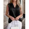 image:imageBTFBM Summer Tank Tops 2026 Satin Business Casual Outfits for Women Pleated Sleeveless Shirts Silk Spring Work BlousesBlack