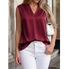 image:imageBTFBM Summer Tank Tops 2026 Satin Business Casual Outfits for Women Pleated Sleeveless Shirts Silk Spring Work BlousesBurgundy