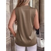 image:imageBTFBM Summer Tank Tops 2026 Satin Business Casual Outfits for Women Pleated Sleeveless Shirts Silk Spring Work BlousesCoffee Grey
