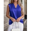 image:imageBTFBM Summer Tank Tops 2026 Satin Business Casual Outfits for Women Pleated Sleeveless Shirts Silk Spring Work BlousesRoyal Blue