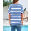 image:imageBTFBM Summer Tops for Women 2026 Crewneck Short Sleeve Striped T Shirts Casual Spring Clothes Color Block Basic Tee BlousesBlue White