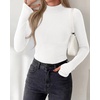 image:imageBTFBM Turtleneck Tops for Women Thumbhole Long Sleeve Shirts  Lightweight Fleece Lining Casual Basic Layering Top Slim Fit Stretch Winter Thermal Underwear 2026 Fall Fashion ClothingWhite