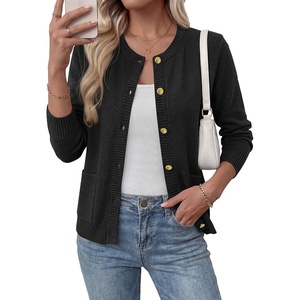 image:imageBTFBM Cardigan Sweaters for Women 2026 Fall Clothes Long Sleeve Button Down Open Front Soft Knit Lightweight SweaterBlack