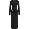 image:imageBTFBM Womens Long Sleeve Ruched Slit Maxi Wedding Guest Dress  Boat Neck Bodycon Semi Formal Dresses For Women Cocktail Party Homecoming Date Night Christmas Holiday Winter OutfitsBlack