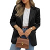 image:imageBTFBM Satin Long Sleeve Blazers for Women 2026  Work Office Suit Jackets with PocketsBusiness Casual OutfitsFall WinterBlack