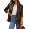 image:imageBTFBM Satin Long Sleeve Blazers for Women 2026  Work Office Suit Jackets with PocketsBusiness Casual OutfitsFall WinterBrown