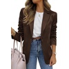 image:imageBTFBM Satin Long Sleeve Blazers for Women 2026  Work Office Suit Jackets with PocketsBusiness Casual OutfitsFall WinterBrown