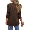 image:imageBTFBM Satin Long Sleeve Blazers for Women 2026  Work Office Suit Jackets with PocketsBusiness Casual OutfitsFall WinterBrown