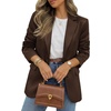 image:imageBTFBM Satin Long Sleeve Blazers for Women 2026  Work Office Suit Jackets with PocketsBusiness Casual OutfitsFall WinterBrown