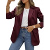 image:imageBTFBM Satin Long Sleeve Blazers for Women 2026  Work Office Suit Jackets with PocketsBusiness Casual OutfitsFall WinterBurgundy