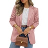 image:imageBTFBM Satin Long Sleeve Blazers for Women 2026  Work Office Suit Jackets with PocketsBusiness Casual OutfitsFall WinterPink