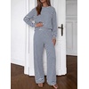 image:imageBTFBM Striped Lounge Set Sweatsuits Women 2 Piece Outfit  Womens Pajama SetsCrew NeckWide LegAirport Vacation OutfitsFall Winter ClothesWhite Navy