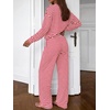 image:imageBTFBM Striped Lounge Set Sweatsuits Women 2 Piece Outfit  Womens Pajama SetsCrew NeckWide LegAirport Vacation OutfitsFall Winter ClothesWhite Red