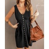 image:imageBTFBM Summer Dresses for Women 2026 Spring Clothes Sleeveless Crewneck Beach Vacation Outfits Mini Flowy Sun DressButtons Black