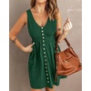 image:imageBTFBM Summer Dresses for Women 2026 Spring Clothes Sleeveless Crewneck Beach Vacation Outfits Mini Flowy Sun DressButtons Dark Green